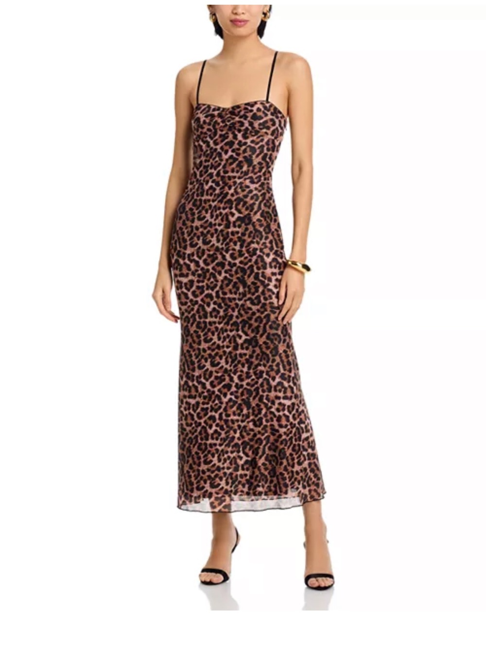 NWT Aqua Leopard Mesh Maxi Dress, Size S